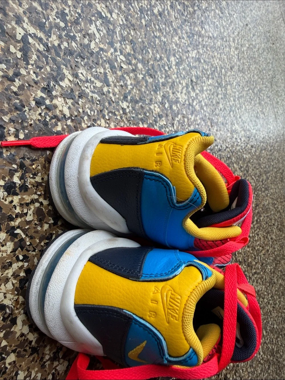 Nike Kids Red, Blue & Yellow Colorblock Sneakers